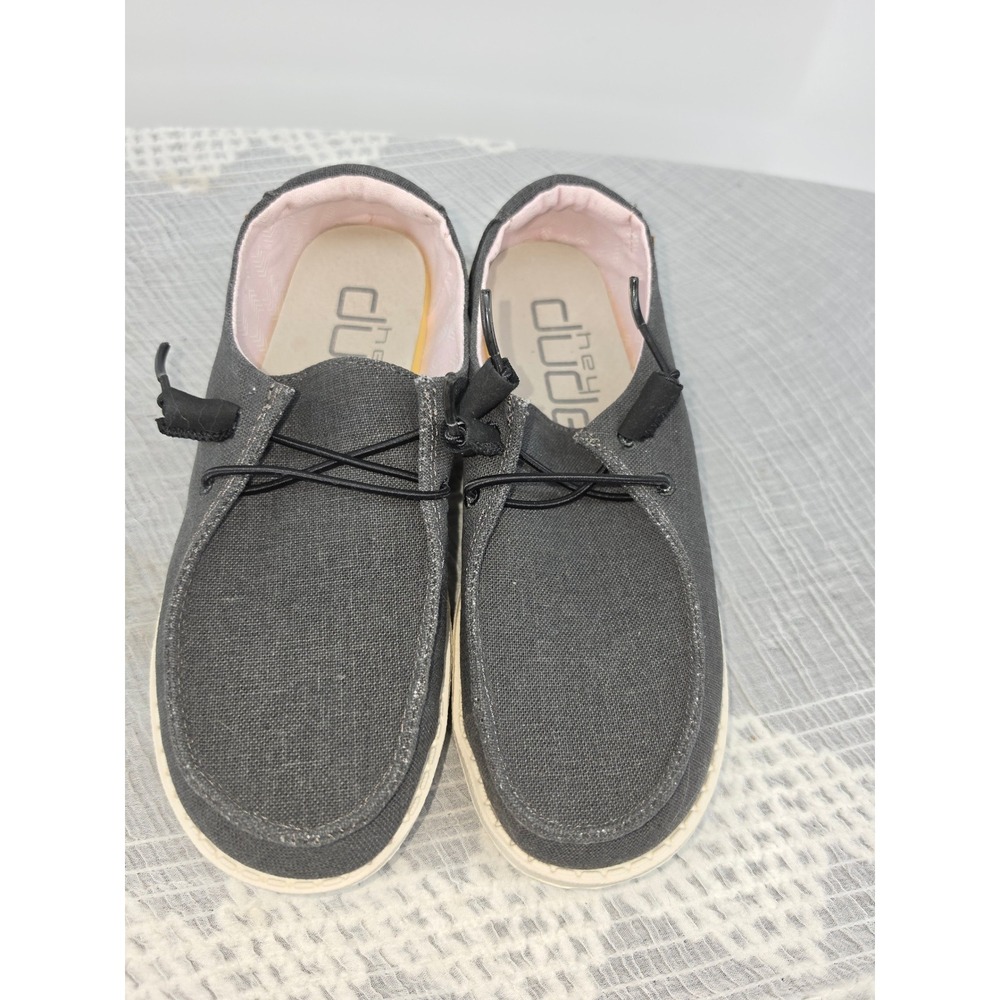 Hey Dude Wendy Chambray Off Black Women Loafers Slip On Shoes 121414949 Size 6